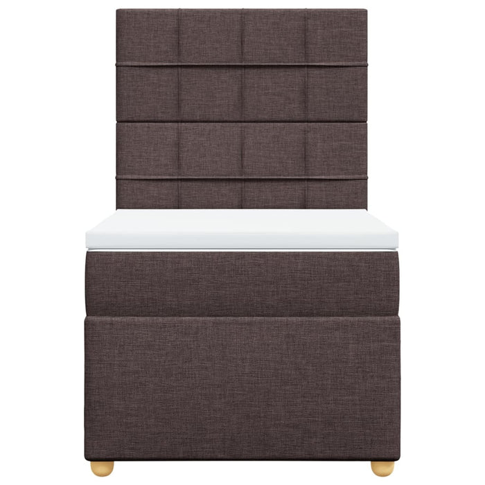 Pat box spring cu saltea, maro închis, 80x200 cm, textil WALTI