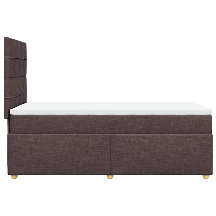 Pat box spring cu saltea, maro închis, 80x200 cm, textil WALTI