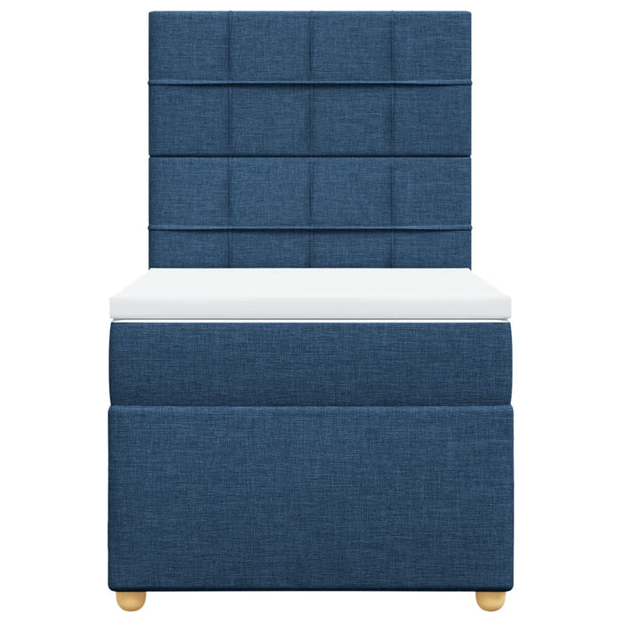 Pat box spring cu saltea, albastru, 80x200 cm, textil - WALTI WALTI