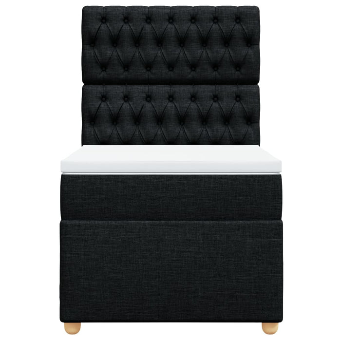 Pat box spring cu saltea, negru, 80x200 cm, textil - WALTI WALTI