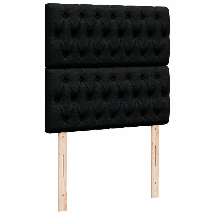 Pat box spring cu saltea, negru, 80x200 cm, textil - WALTI WALTI