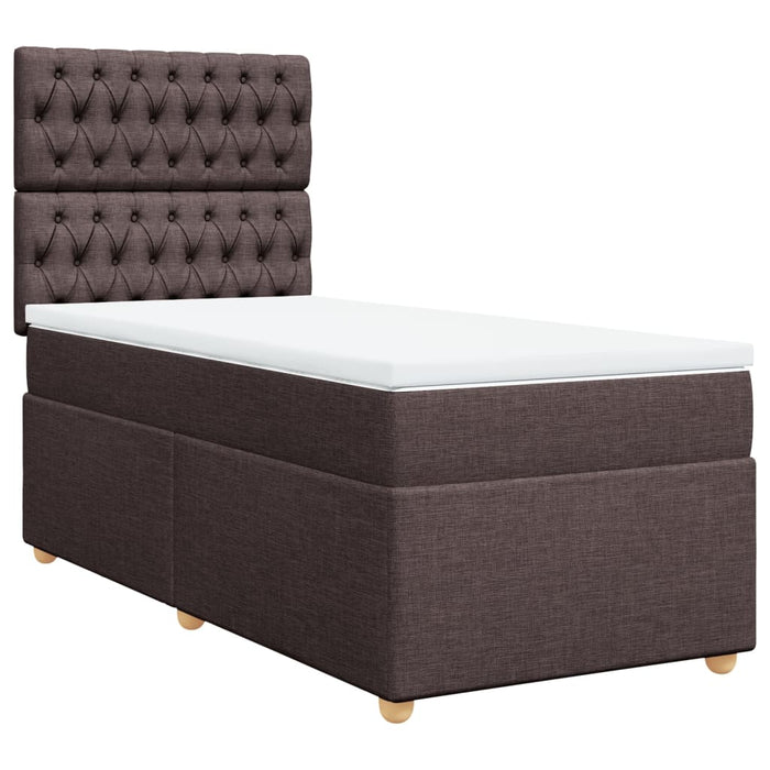 Pat box spring cu saltea, maro închis, 80x200 cm, textil - WALTI WALTI