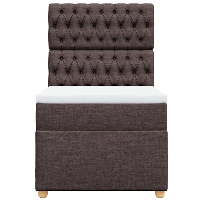 Pat box spring cu saltea, maro închis, 80x200 cm, textil - WALTI WALTI