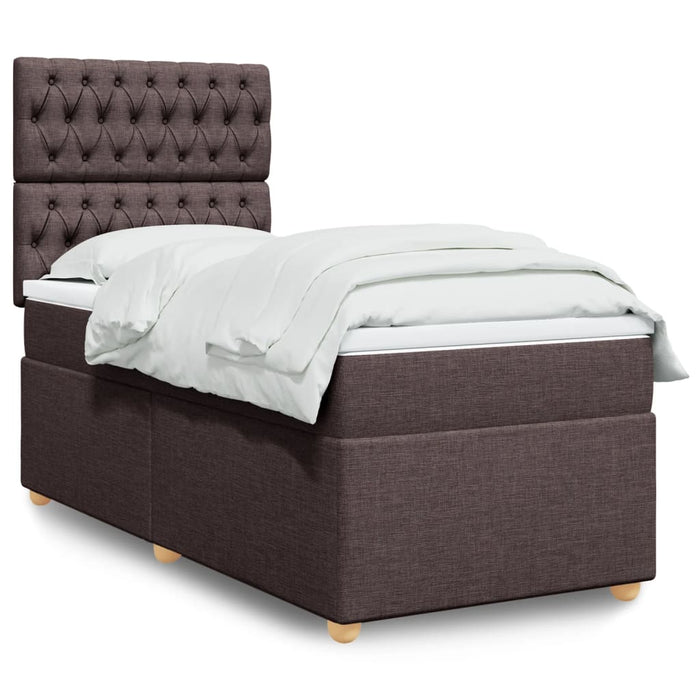 Pat box spring cu saltea, maro închis, 80x200 cm, textil - WALTI WALTI