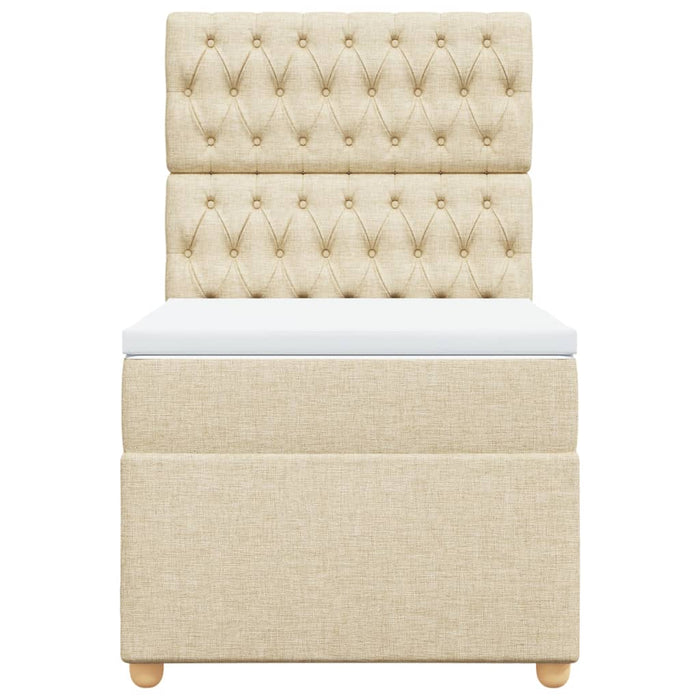 Pat box spring cu saltea, crem, 80x200 cm, textil - WALTI WALTI