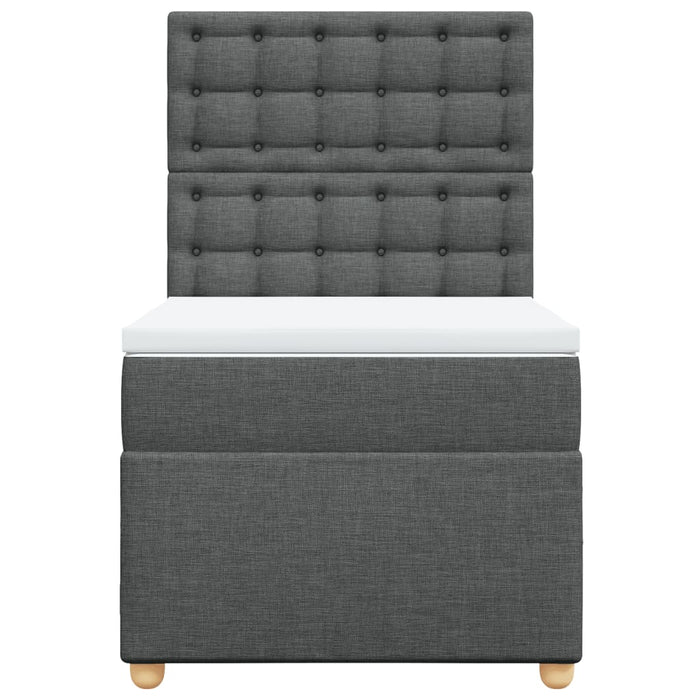 Pat box spring cu saltea, gri închis, 80x200 cm, textil - WALTI WALTI