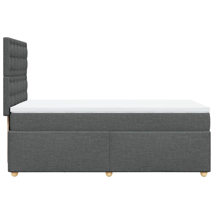 Pat box spring cu saltea, gri închis, 80x200 cm, textil - WALTI WALTI