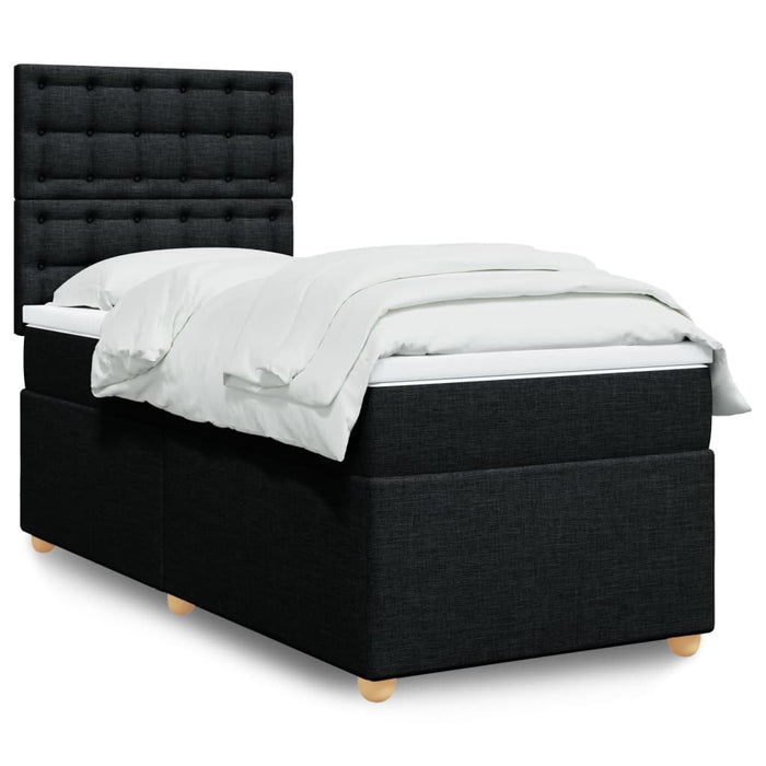 Pat box spring cu saltea, negru, 80x200 cm, textil - WALTI WALTI