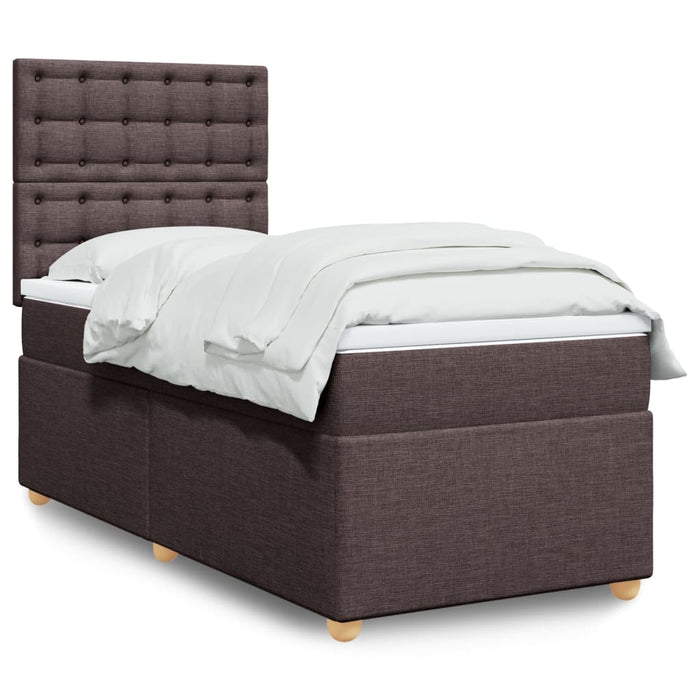 Pat box spring cu saltea, maro închis, 80x200 cm, textil - WALTI WALTI