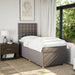 Pat box spring cu saltea, gri taupe, 80x200 cm, textil - WALTI WALTI