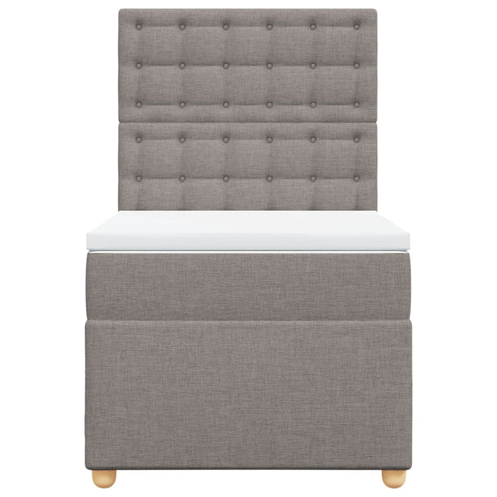 Pat box spring cu saltea, gri taupe, 80x200 cm, textil - WALTI WALTI