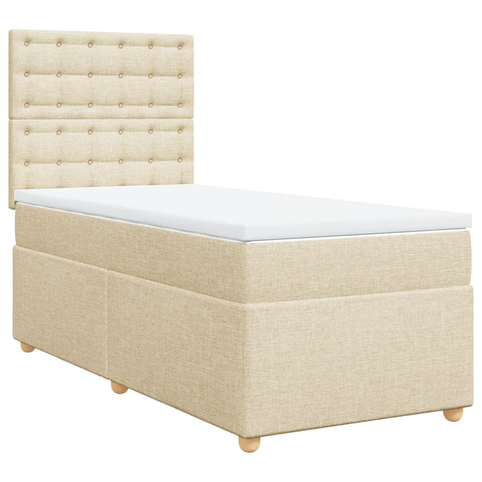 Pat box spring cu saltea, crem, 80x200 cm, textil - WALTI WALTI