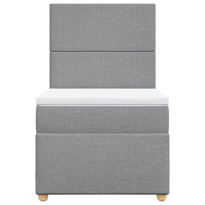 Pat box spring cu saltea, gri deschis, 90x190 cm, textil - WALTI WALTI