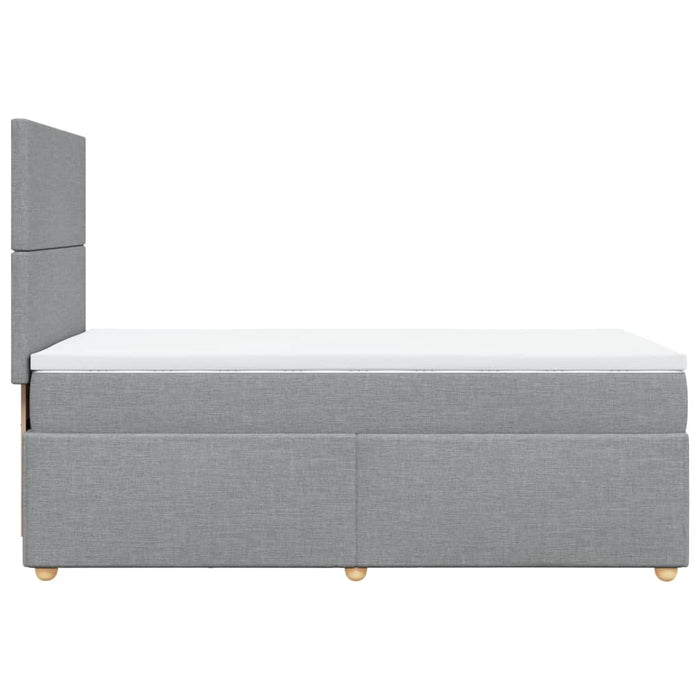 Pat box spring cu saltea, gri deschis, 90x190 cm, textil - WALTI WALTI
