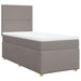 Pat box spring cu saltea, gri taupe, 90x190 cm, textil - WALTI WALTI