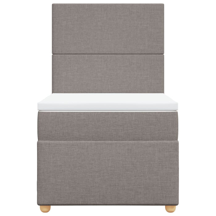 Pat box spring cu saltea, gri taupe, 90x190 cm, textil - WALTI WALTI
