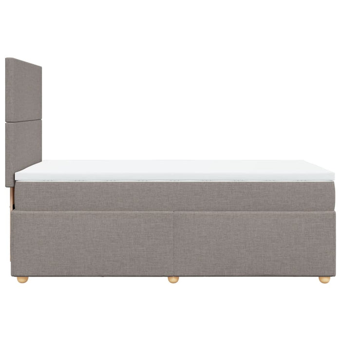 Pat box spring cu saltea, gri taupe, 90x190 cm, textil - WALTI WALTI