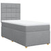 Pat box spring cu saltea, gri deschis, 90x190 cm, textil - WALTI WALTI