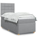 Pat box spring cu saltea, gri deschis, 90x190 cm, textil - WALTI WALTI