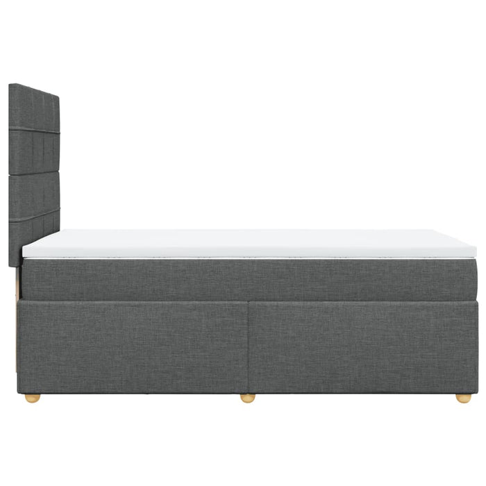 Pat box spring cu saltea, gri închis, 90x190 cm, textil - WALTI WALTI