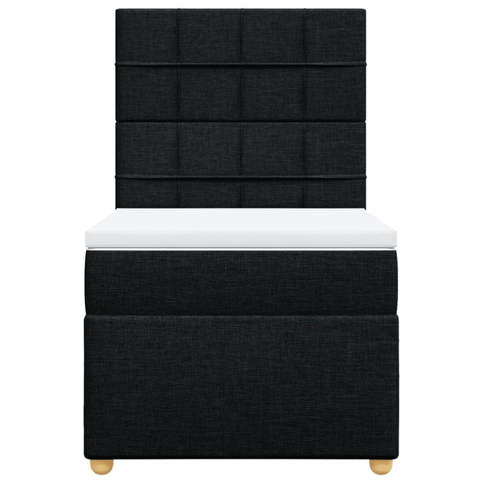 Pat box spring cu saltea, negru, 90x190 cm, textil - WALTI WALTI