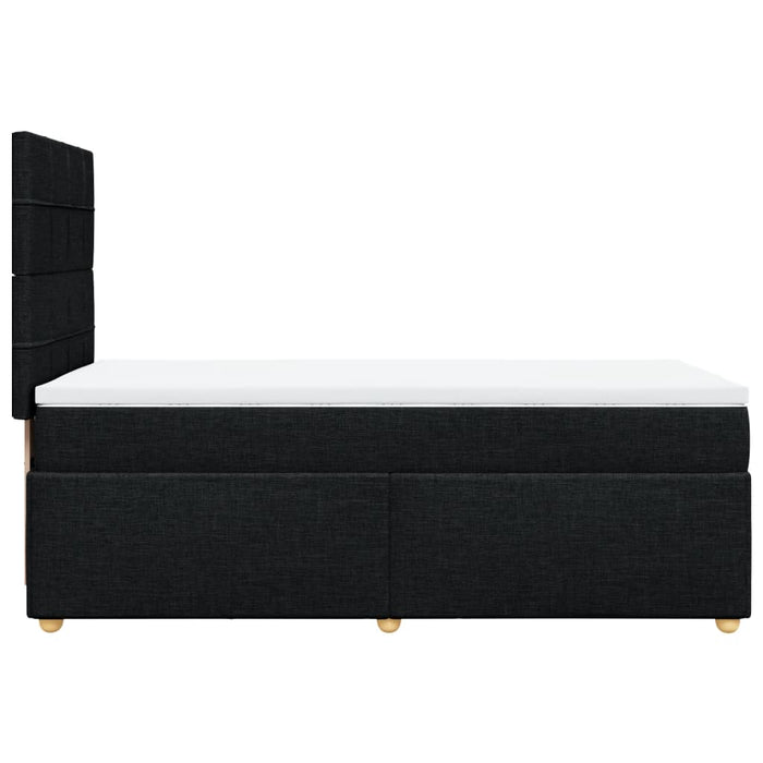 Pat box spring cu saltea, negru, 90x190 cm, textil - WALTI WALTI