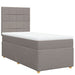 Pat box spring cu saltea, gri taupe, 90x190 cm, textil - WALTI WALTI