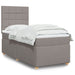 Pat box spring cu saltea, gri taupe, 90x190 cm, textil - WALTI WALTI