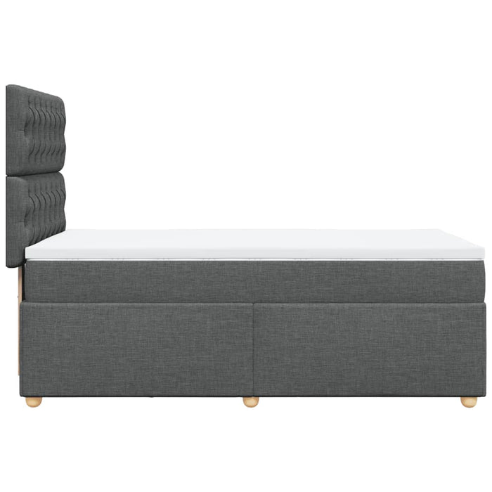 Pat box spring cu saltea, gri închis, 90x190 cm, textil - WALTI WALTI