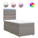 Pat box spring cu saltea, gri taupe, 90x190 cm, textil - WALTI WALTI