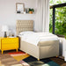 Pat box spring cu saltea, crem, 90x190 cm, textil - WALTI WALTI