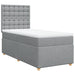 Pat box spring cu saltea, gri deschis, 90x190 cm, textil - WALTI WALTI
