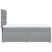 Pat box spring cu saltea, gri deschis, 90x190 cm, textil - WALTI WALTI
