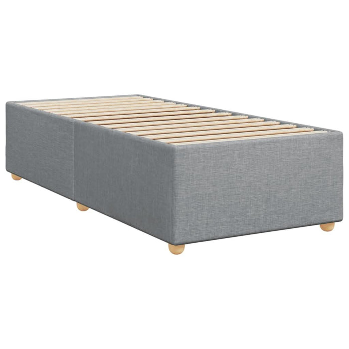Pat box spring cu saltea, gri deschis, 90x190 cm, textil - WALTI WALTI