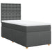 Pat box spring cu saltea, gri închis, 90x190 cm, textil - WALTI WALTI
