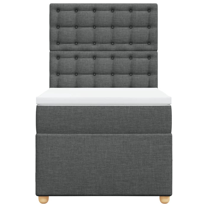 Pat box spring cu saltea, gri închis, 90x190 cm, textil - WALTI WALTI
