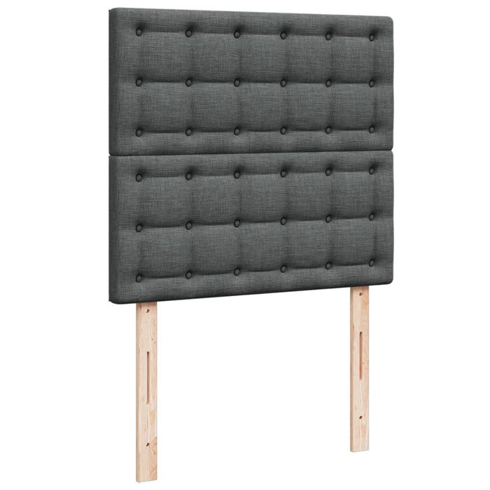 Pat box spring cu saltea, gri închis, 90x190 cm, textil - WALTI WALTI