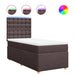 Pat box spring cu saltea, maro închis, 90x190 cm, textil - WALTI WALTI