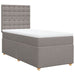 Pat box spring cu saltea, gri taupe, 90x190 cm, textil - WALTI WALTI