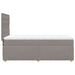 Pat box spring cu saltea, gri taupe, 90x190 cm, textil - WALTI WALTI