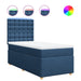 Pat box spring cu saltea, albastru, 90x190 cm, textil - WALTI WALTI
