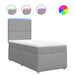 Pat box spring cu saltea, gri deschis, 90x200 cm, textil - WALTI WALTI
