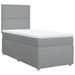 Pat box spring cu saltea, gri deschis, 90x200 cm, textil - WALTI WALTI