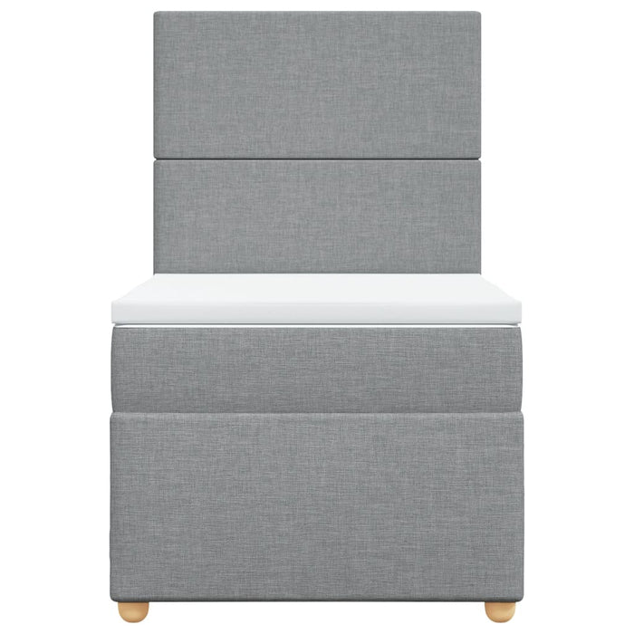 Pat box spring cu saltea, gri deschis, 90x200 cm, textil - WALTI WALTI