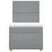 Pat box spring cu saltea, gri deschis, 90x200 cm, textil - WALTI WALTI