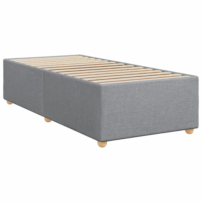 Pat box spring cu saltea, gri deschis, 90x200 cm, textil - WALTI WALTI