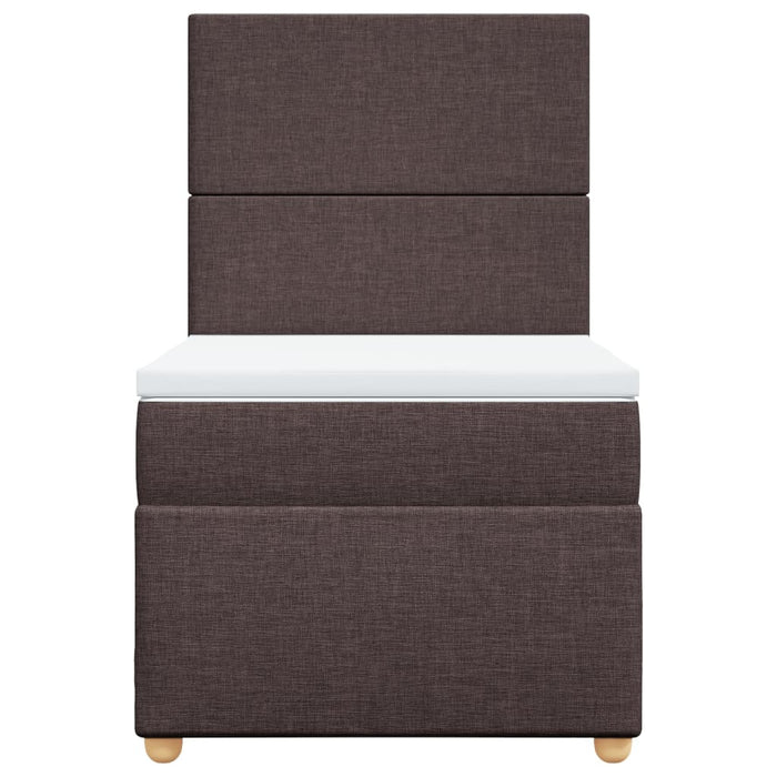 Pat box spring cu saltea, maro închis, 90x200 cm, textil - WALTI WALTI