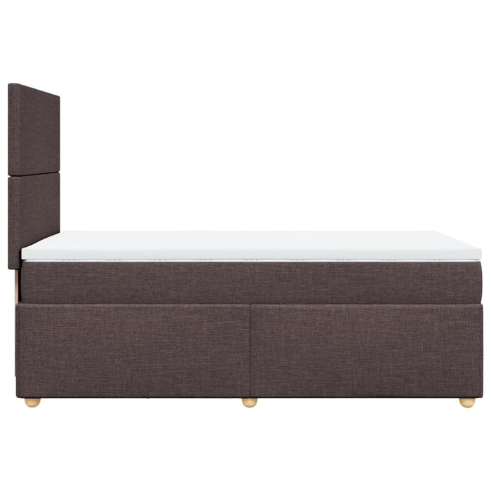 Pat box spring cu saltea, maro închis, 90x200 cm, textil - WALTI WALTI