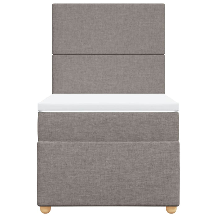 Pat box spring cu saltea, gri taupe, 90x200 cm, textil - WALTI WALTI