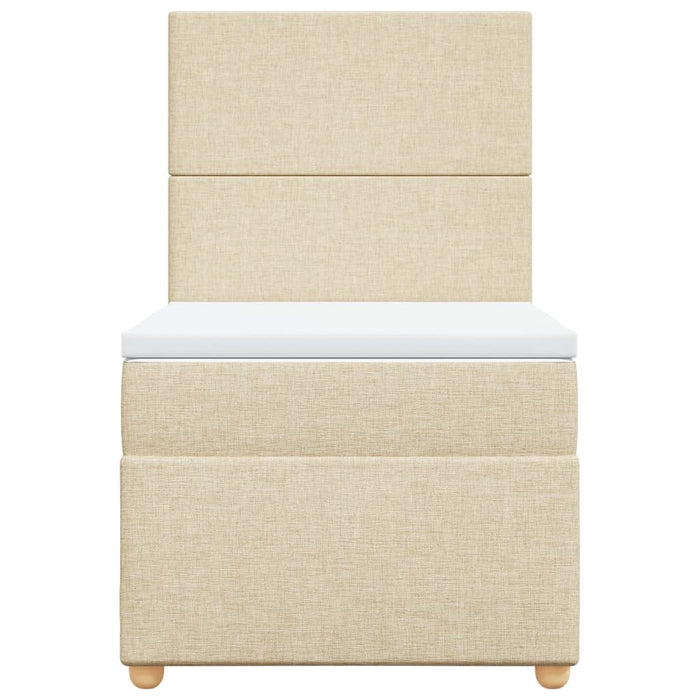 Pat box spring cu saltea, crem, 90x200 cm, textil - WALTI WALTI